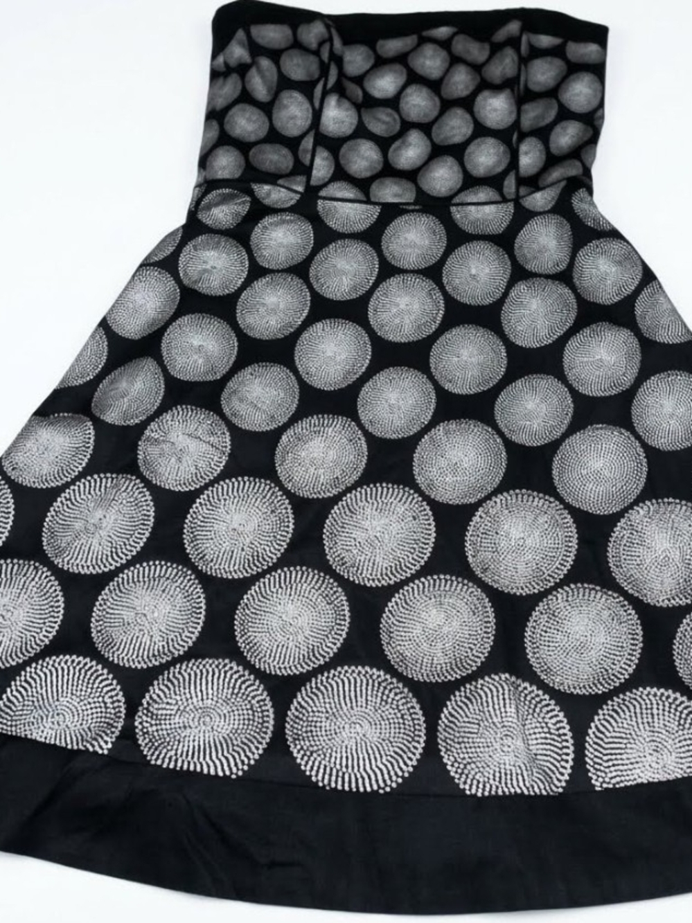 White House Black Market Black Midi Dress with Silver Dot Medallions